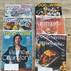 Lot of 6 Magazine FOOD and Wine March April May July September October November